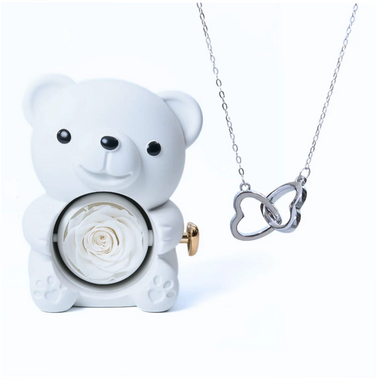 ETERNAL ROSE BEAR | Personalised necklace