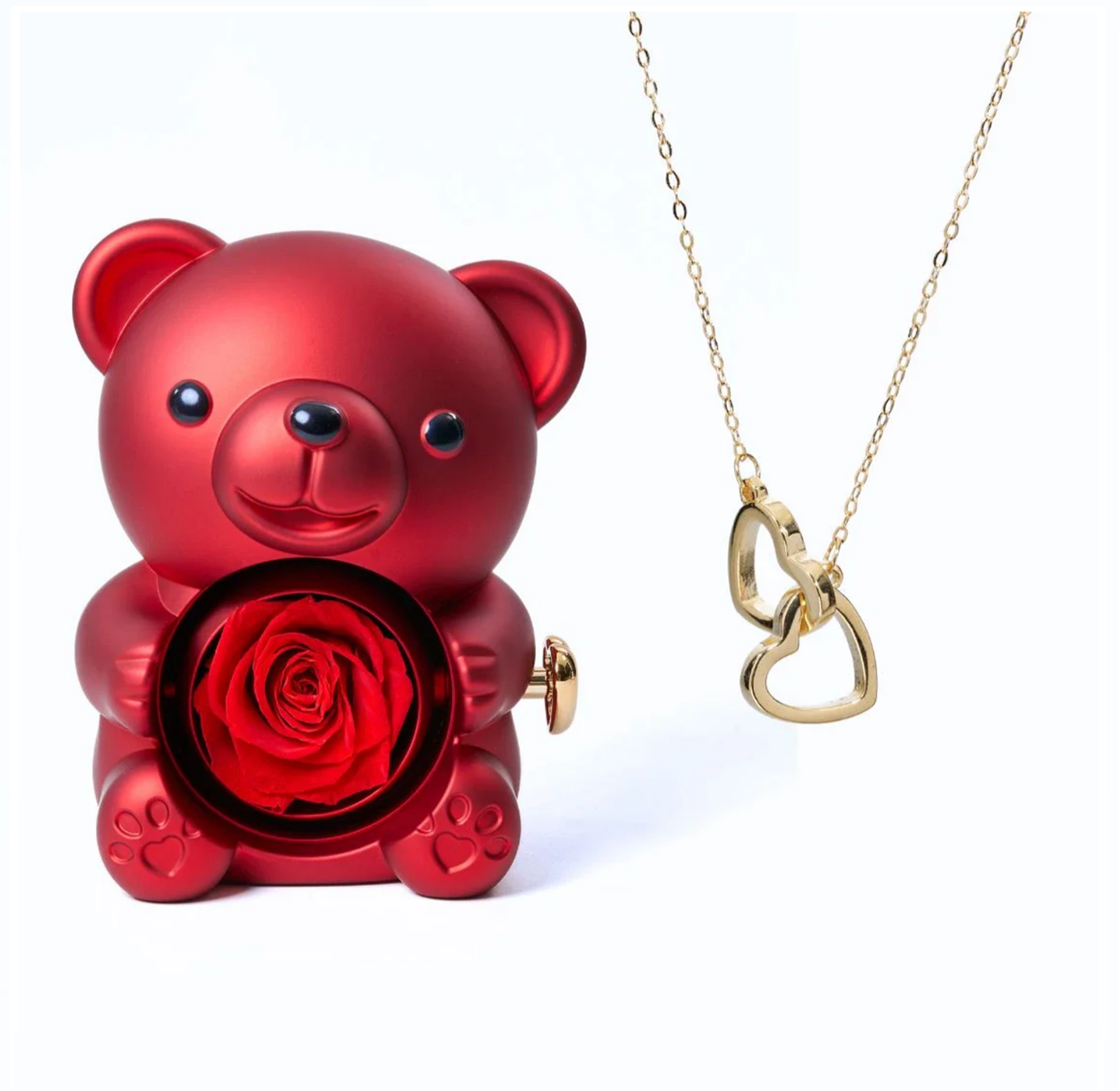 ETERNAL ROSE BEAR | Personalised necklace