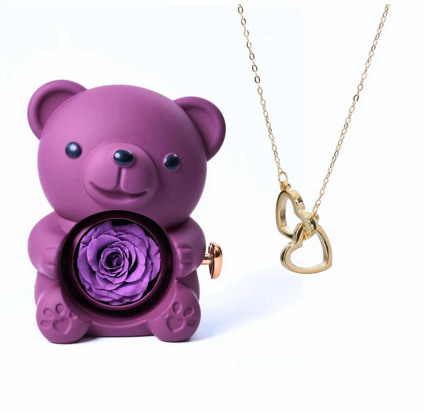 ETERNAL ROSE BEAR | Personalised necklace