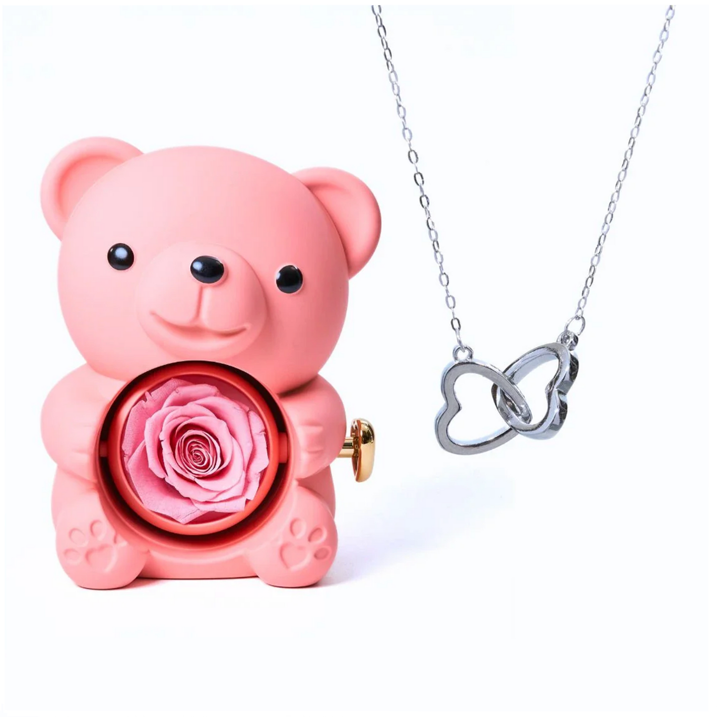 ETERNAL ROSE BEAR | Personalised necklace