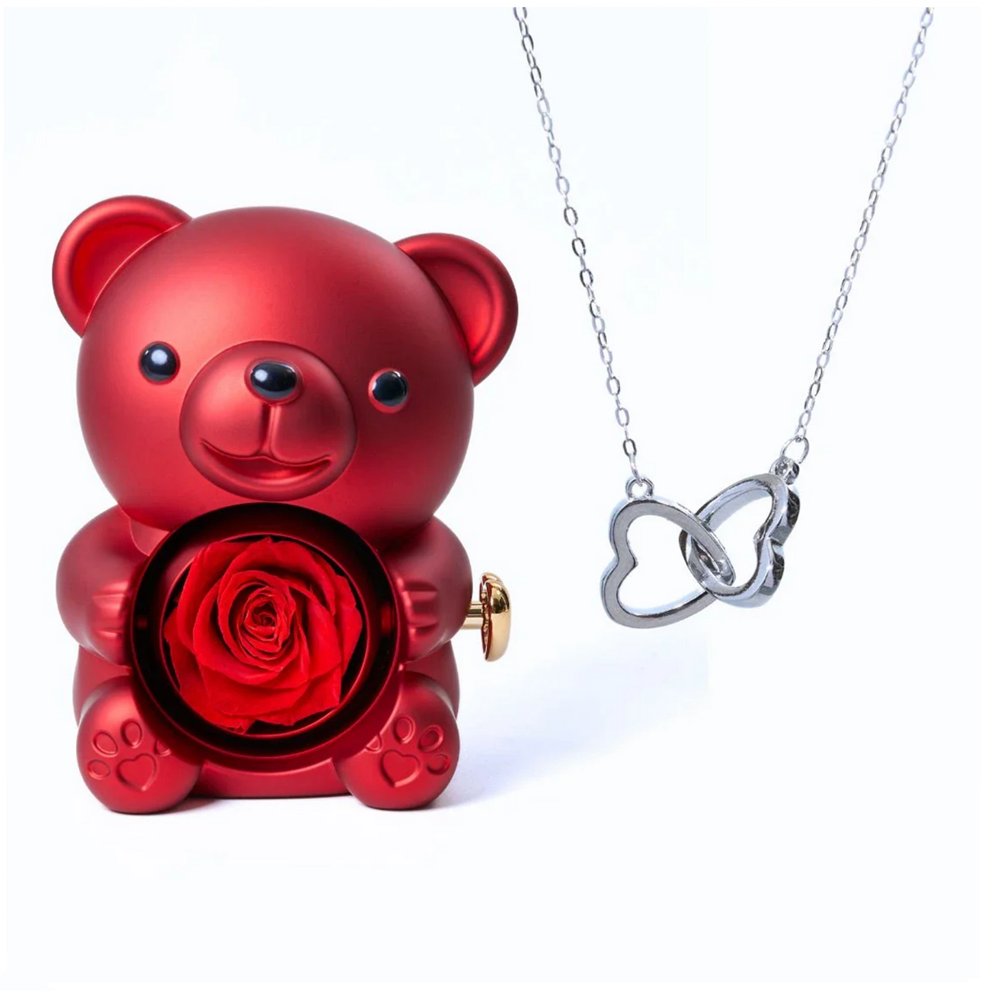 ETERNAL ROSE BEAR | Personalised necklace