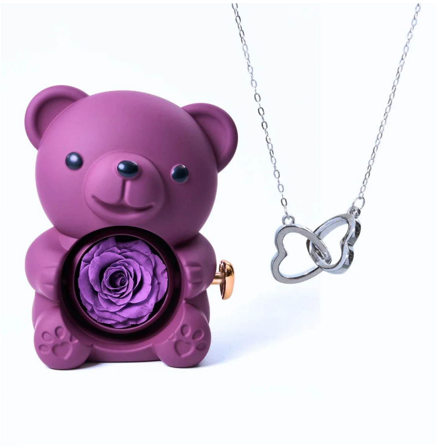 ETERNAL ROSE BEAR | Personalised necklace