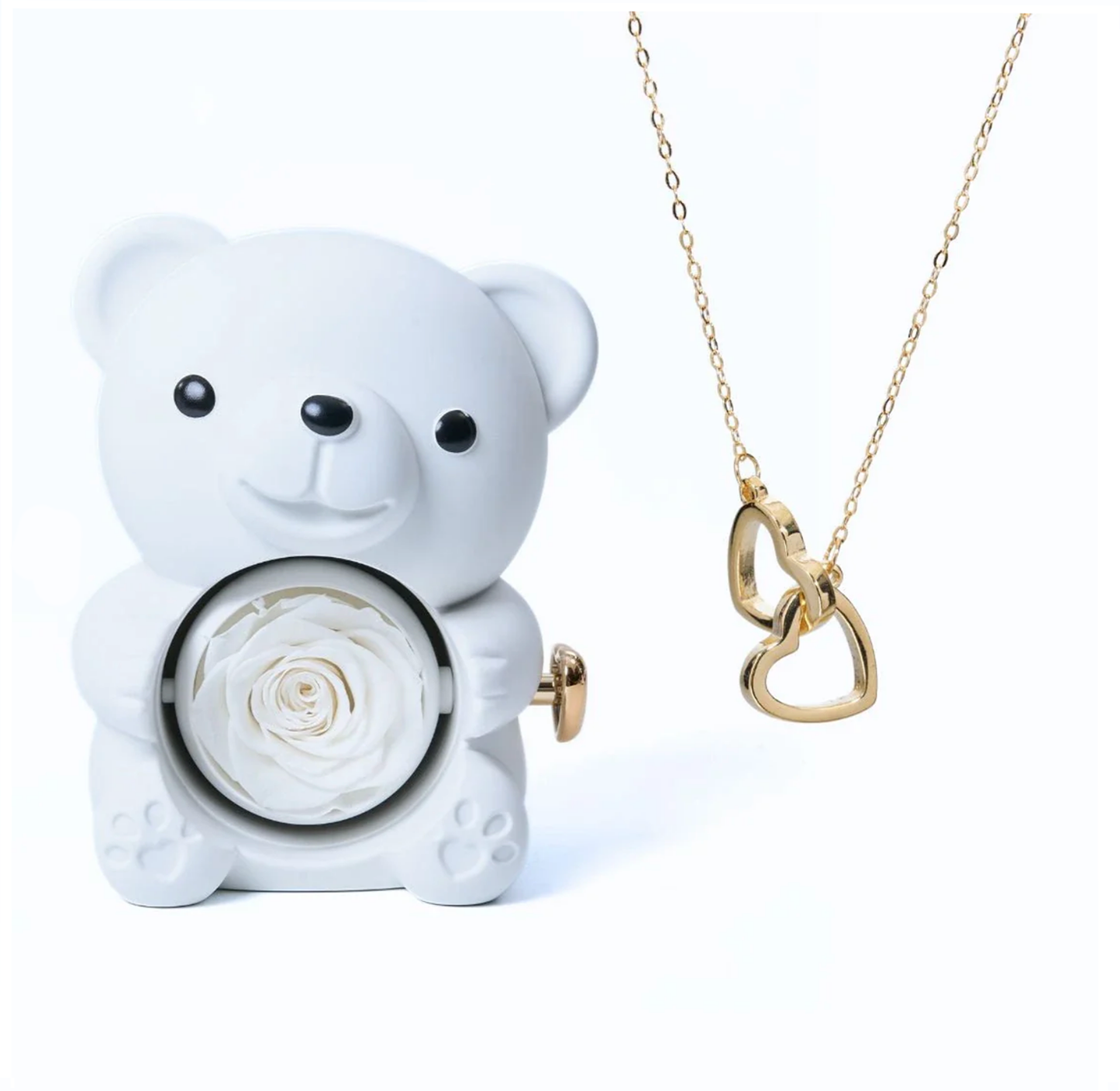 ETERNAL ROSE BEAR | Personalised necklace