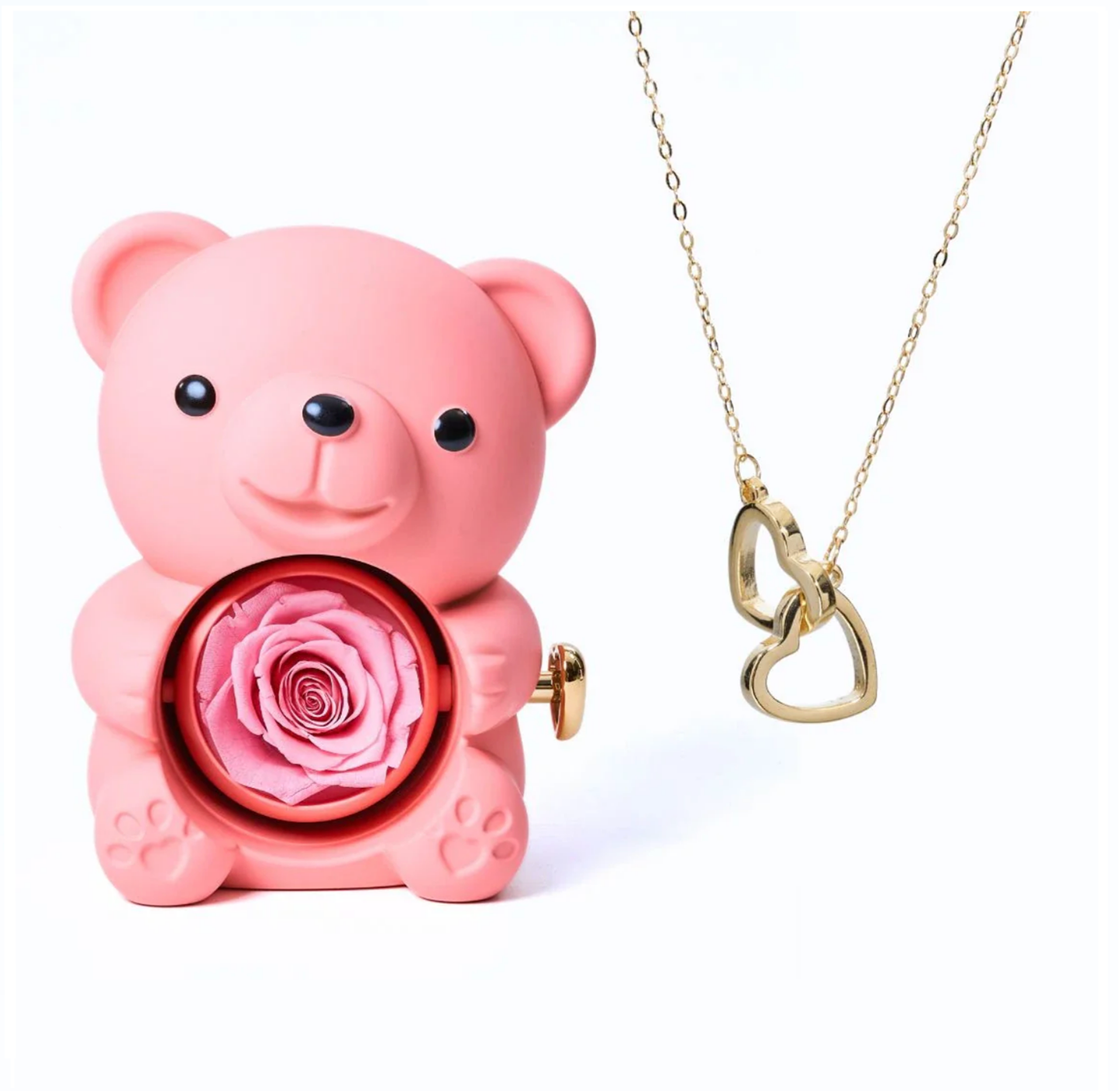 ETERNAL ROSE BEAR | Personalised necklace